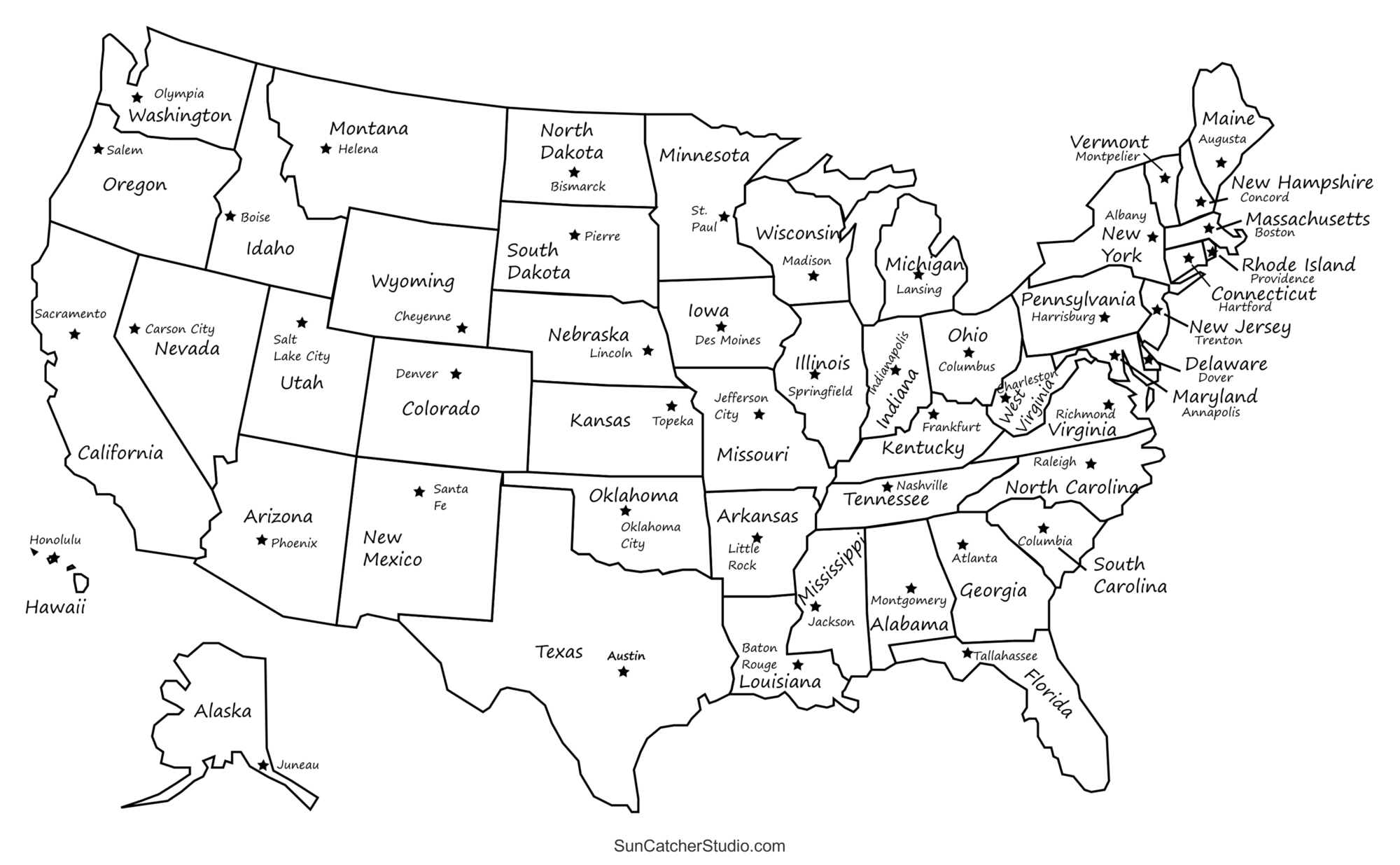 Printable Us Maps With States (Usa, United States, America) – Diy within Free Printable Us Map With Capitals