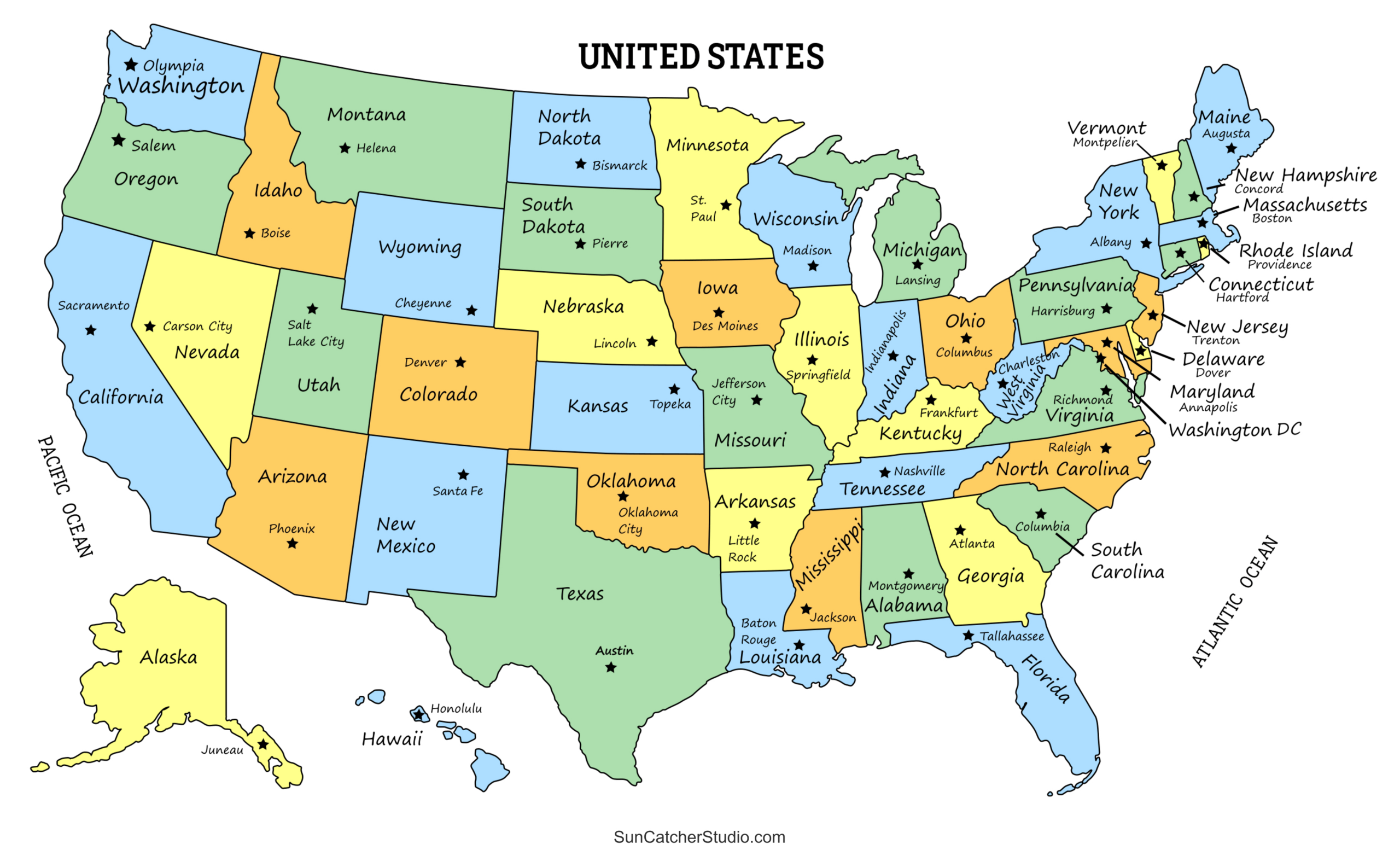 Printable Us Maps With States (Usa, United States, America) – Free regarding Free Printable Us Map with State Names