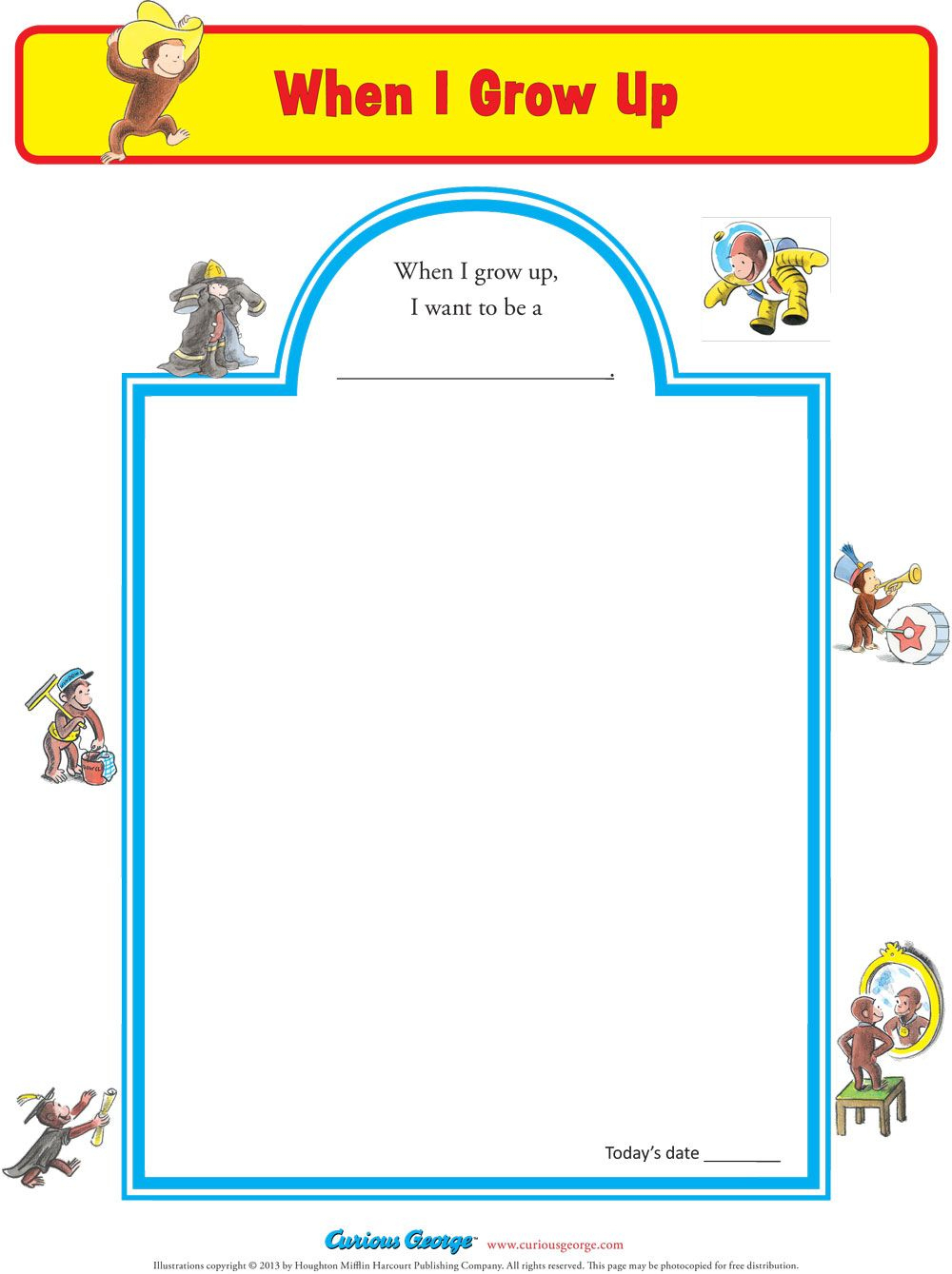 Printable When I Grow Up Worksheets Download regarding When I Grow Up Template Printable Free