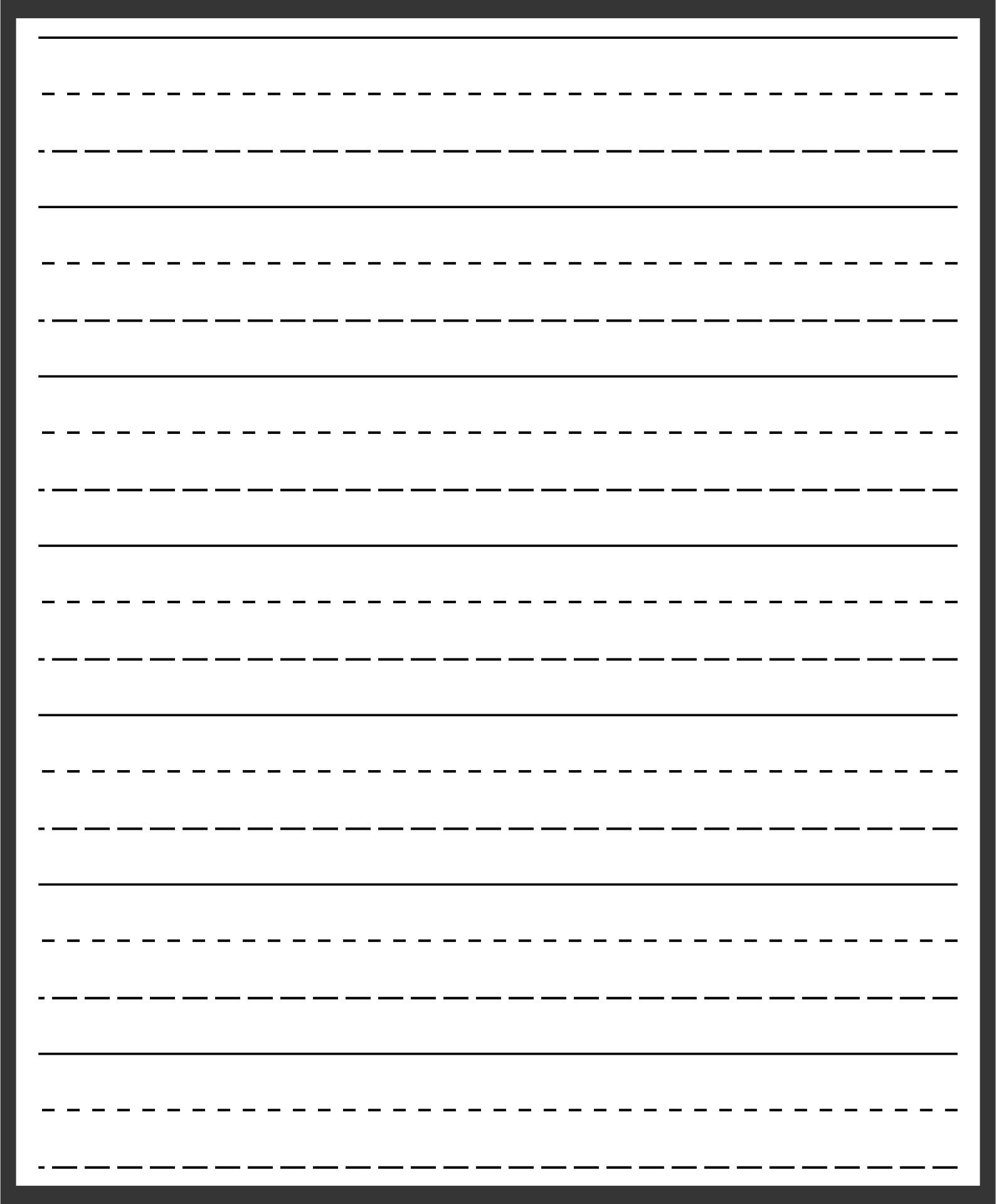 Printable Writing Paper For Handwriting For Preschool To Early for Lined Paper For Kindergarten Printable
