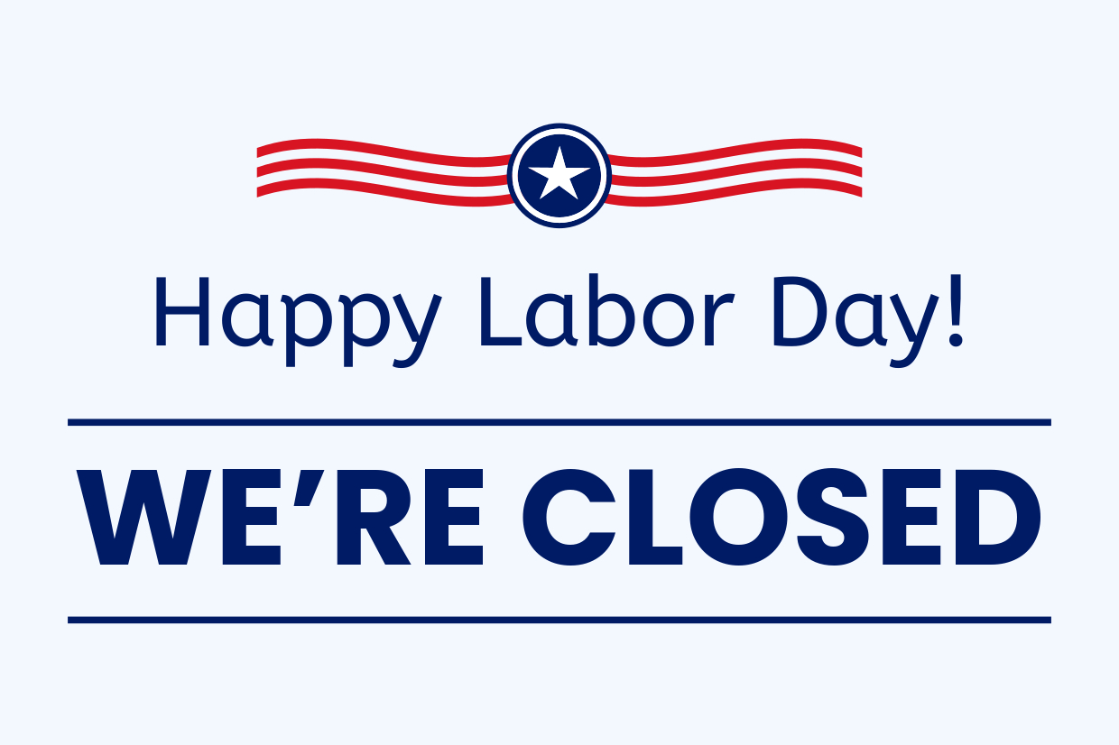 Red Stripes With A Star Labor Day Closed Sign Template | Square Signs in Free Printable Closed For Labor Day Signs