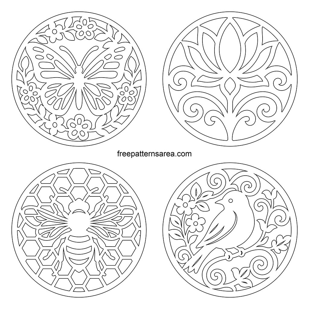 Round Coaster Templates – Free Pdf For Crafts &amp;amp; Scroll Saw regarding Free Printable Scroll Saw Patterns
