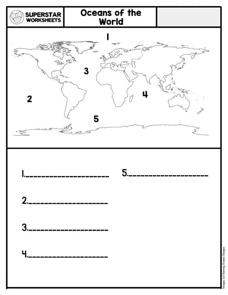 Seven Continents & Oceans Worksheets - Superstar Worksheets with regard to Free Printable Continents and Oceans Worksheet