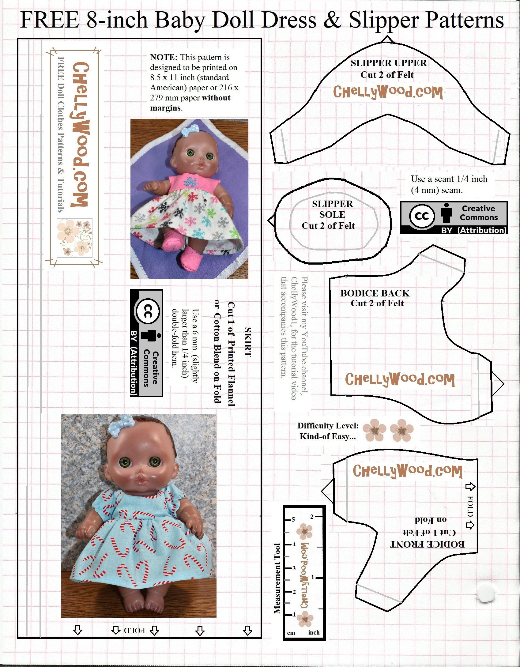 Sew A Pretty #Christmas Dress For Your #Kids' Baby #Dolls W/Free with regard to Free Printable Doll Clothes Sewing Patterns