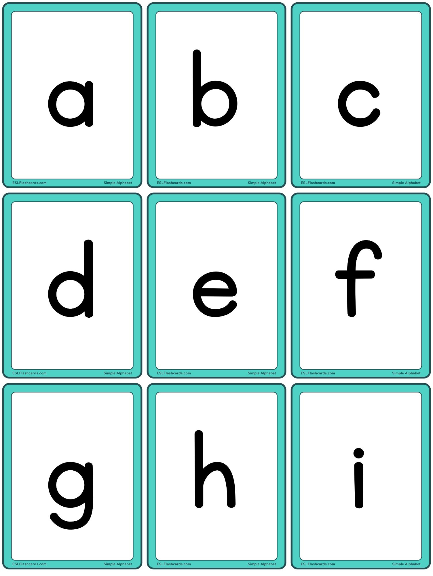 Simple Alphabet – Esl Flashcards with regard to Abc Flash Cards Free Printable