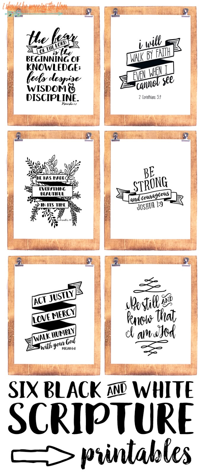 Six Black And White Scripture Printables pertaining to Black and White Printable Bible Verses