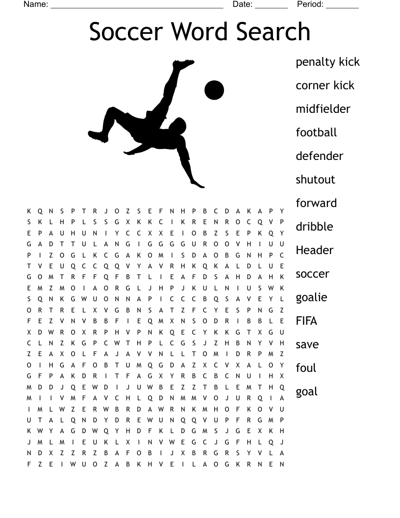 Soccer Word Search - Wordmint pertaining to Soccer Word Search Printable