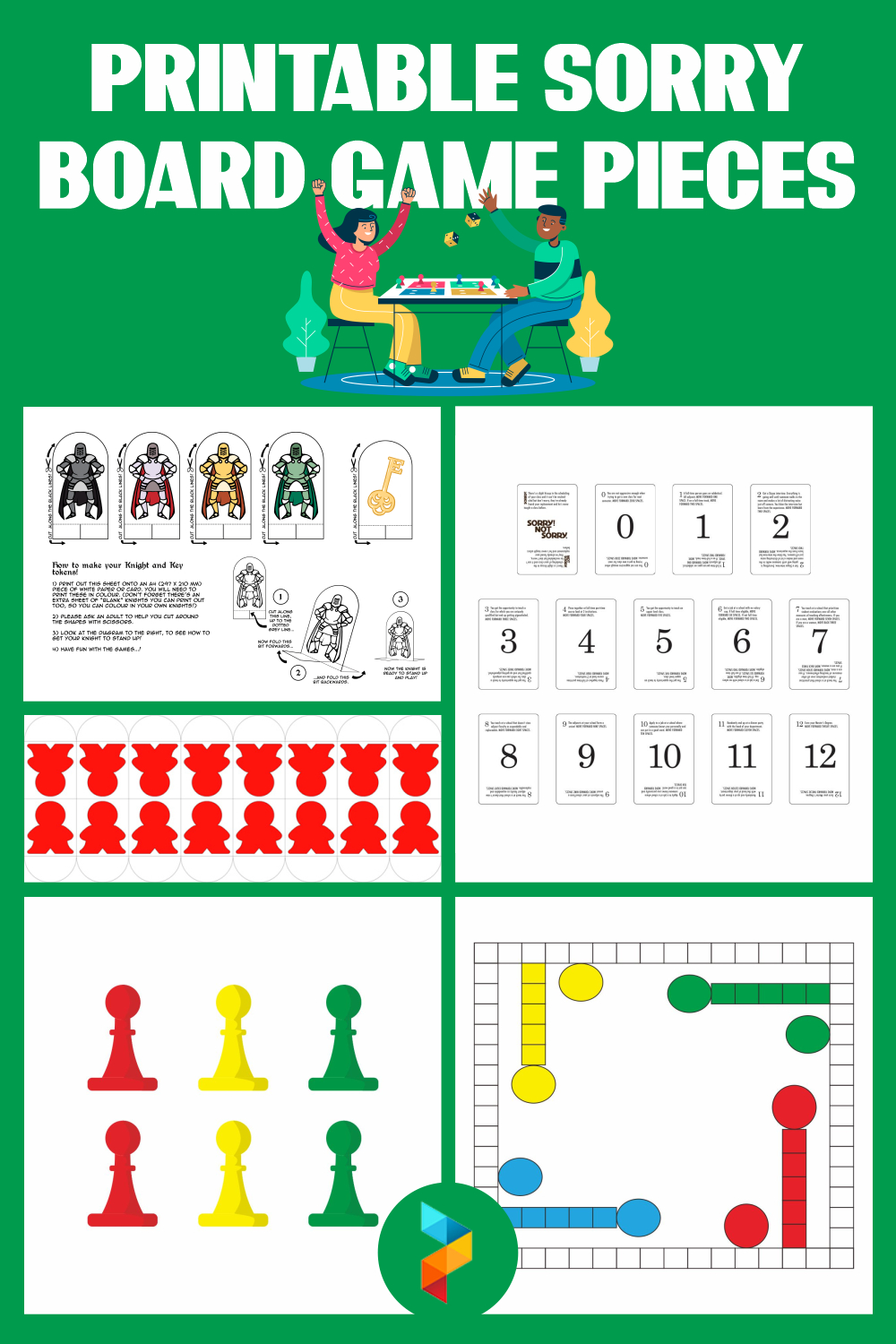 Sorry Board Game Pieces - 10 Free Pdf Printables | Printablee with Sorry Board Game Cards Printable