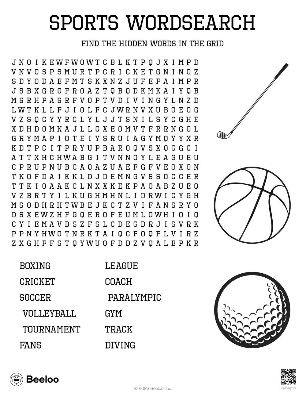 Sports-Themed Word Searches • Beeloo Printable Crafts And regarding Word Search Puzzles Sports Printable