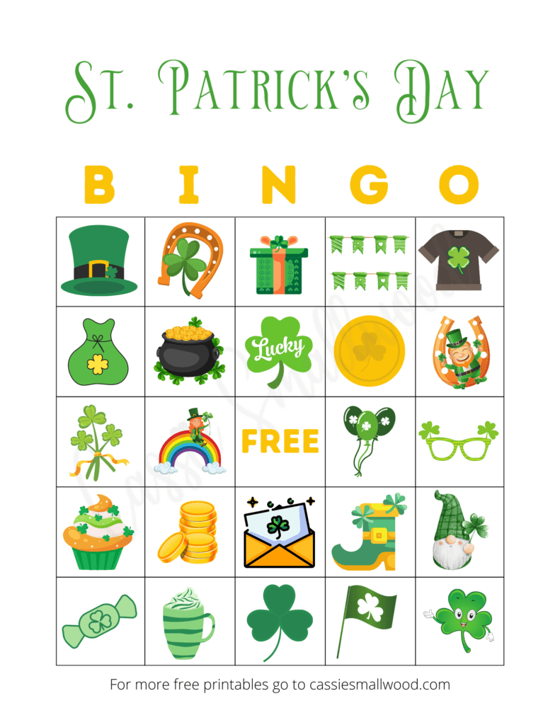 St. Patrick&amp;#039;S Day Bingo [Free Printable] - Cassie Smallwood for St Patrick&amp;amp;#039;s Day Bingo Cards Printable