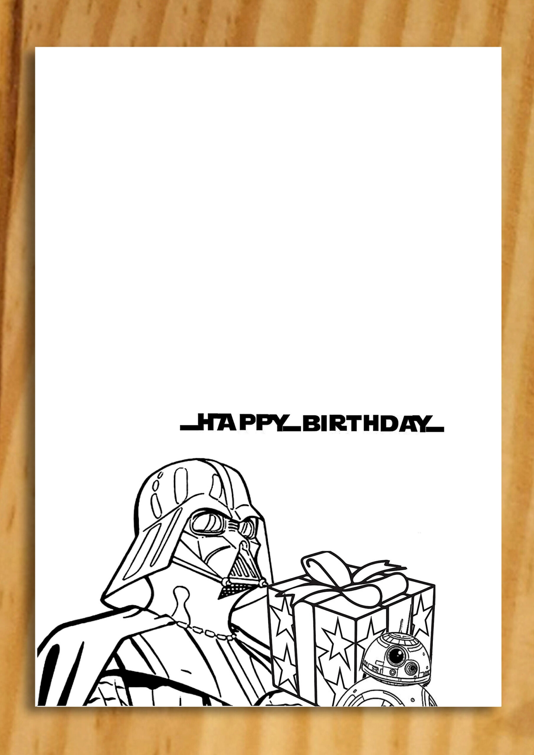 Star Wars Birthday Card, Star Wars Colouring Card, Darth Vader Birthday Card, Instant Download Star Wars Card, Printable Star Wars Card regarding Star Wars Printable Birthday Cards