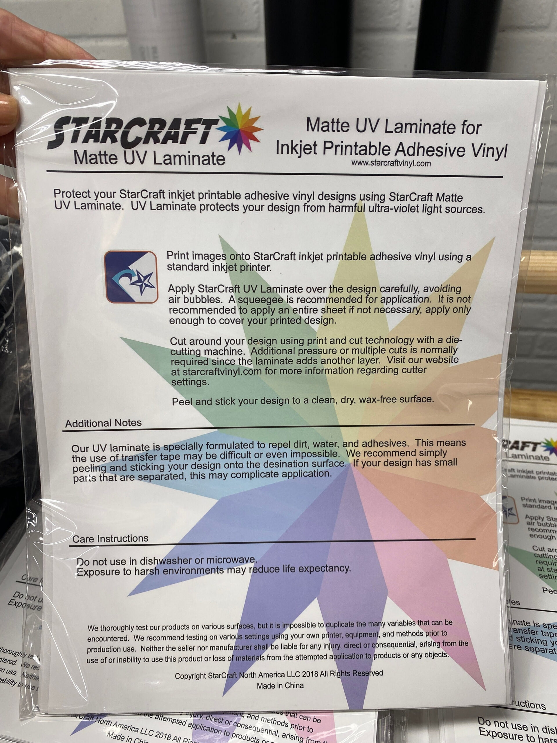 Starcraft Matte Uv Laminate Vinyl 5 Sheet Pack For Inkjet Adhesive in Starcraft Matte Inkjet Printable Vinyl Starcraft Uv Laminated Sheets