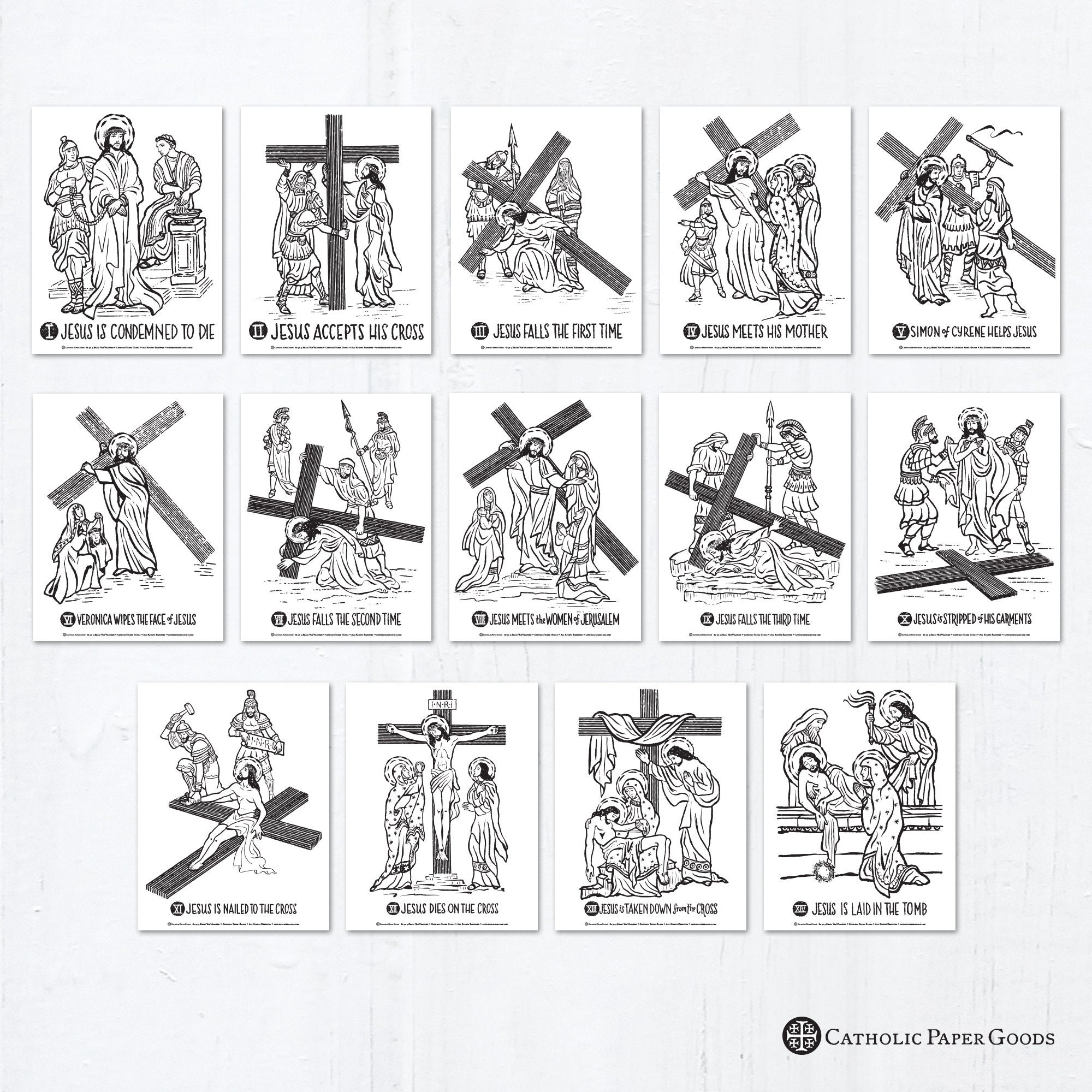Stations Of The Cross Coloring Pages, 14 Catholic Lent Coloring throughout Stations Of The Cross Printable Free