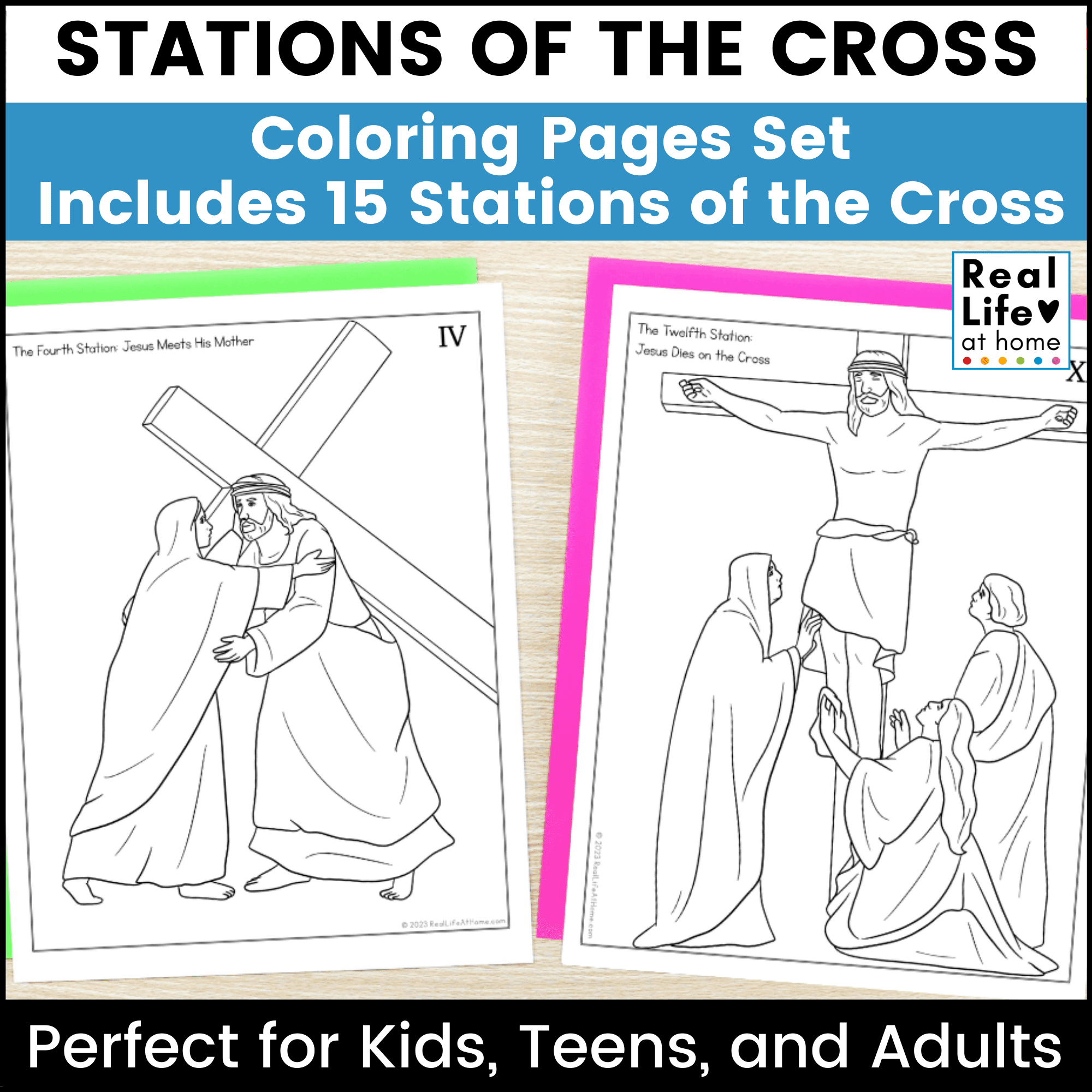 Stations Of The Cross Coloring Pages Set In English And Spanish inside Stations Of The Cross Printable Free