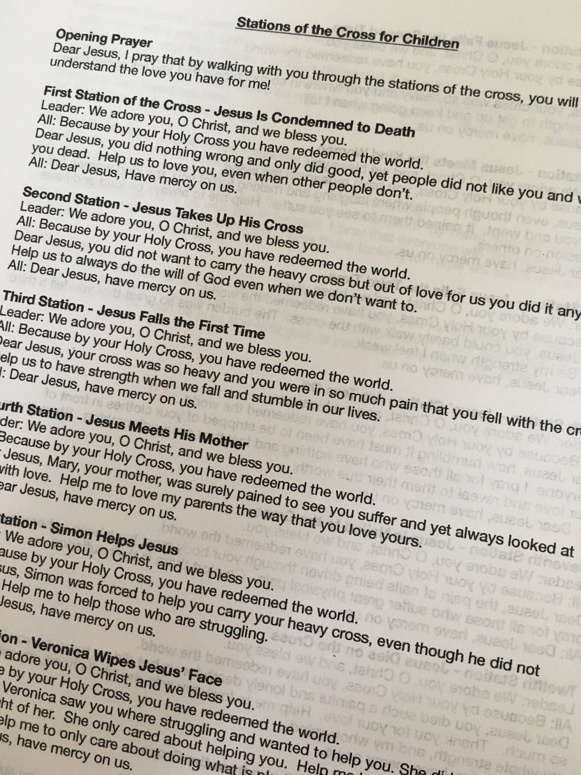 Stations Of The Cross For Children ~ Catholic Prayer~ Pdf - Etsy throughout Stations Of The Cross Prayers Printable