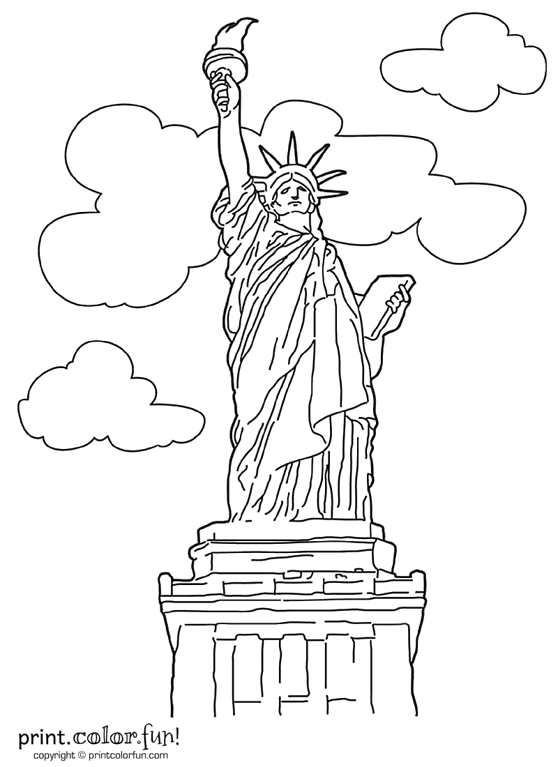 Statue Of Liberty, At Printcolorfun pertaining to Statue Of Liberty Pictures Printable