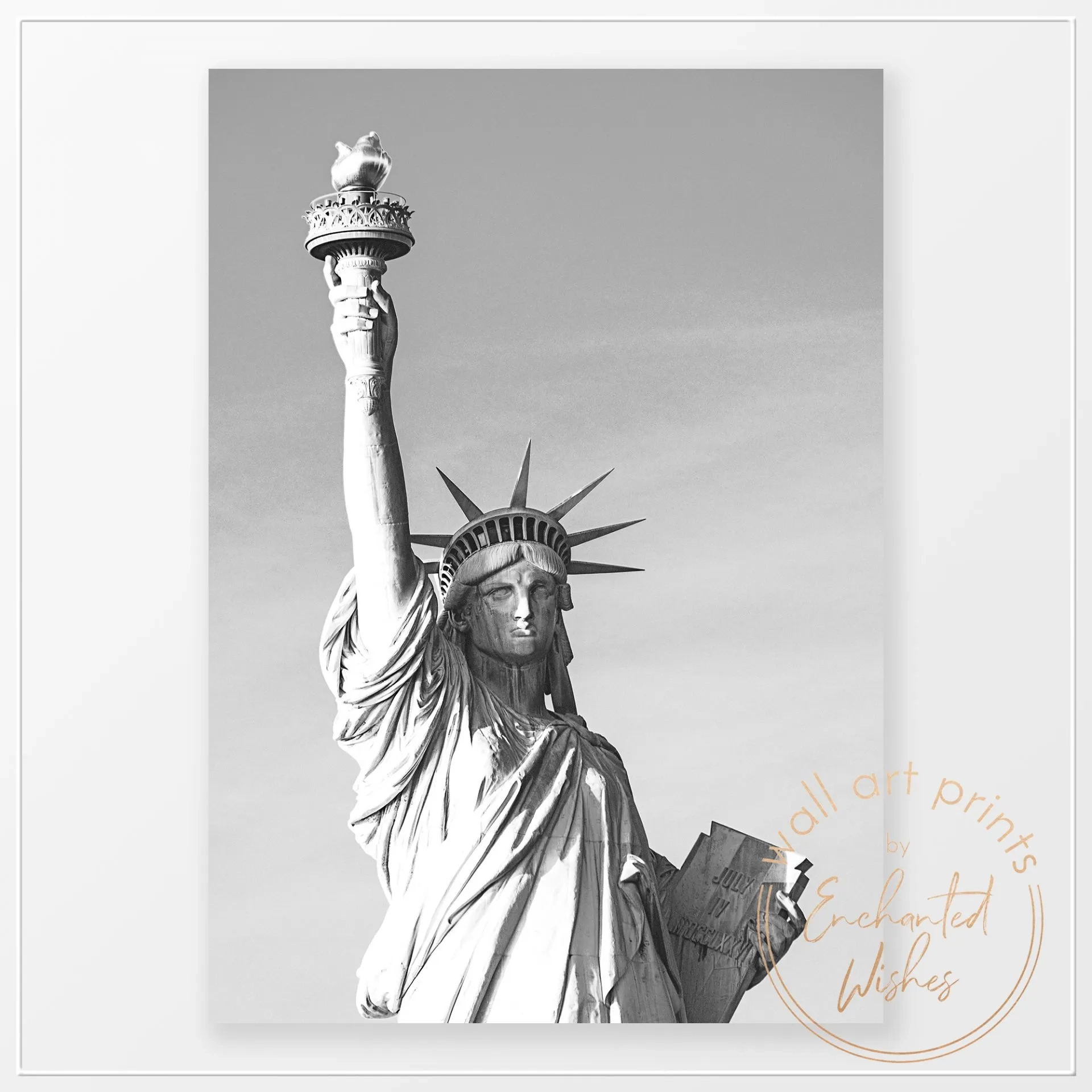 Statue Of Liberty Black & White Photo Print - Wall Art pertaining to Statue Of Liberty Printable Pictures