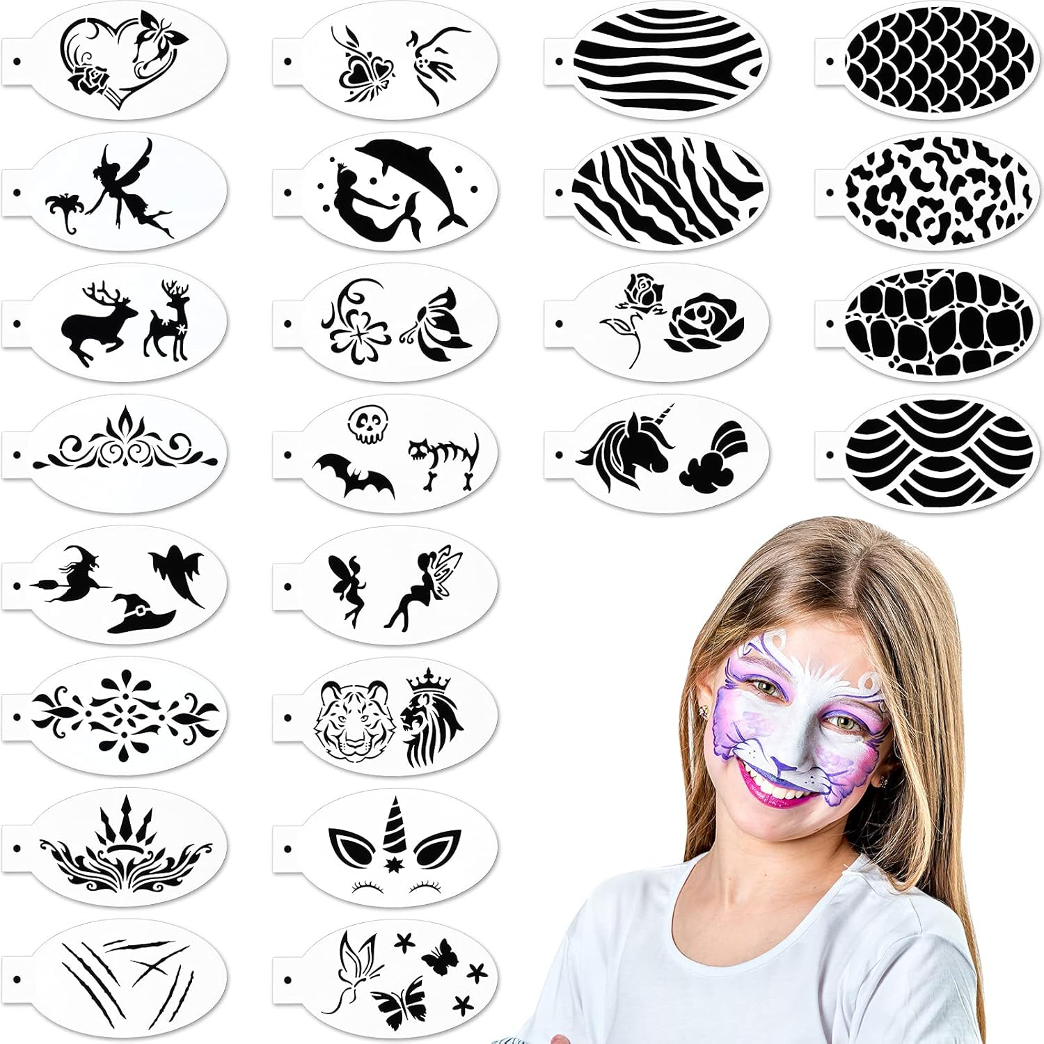 Stencils For Face Painting Face Painting Stencils Reusable 14Pcs regarding Free Printable Face Painting Stencils