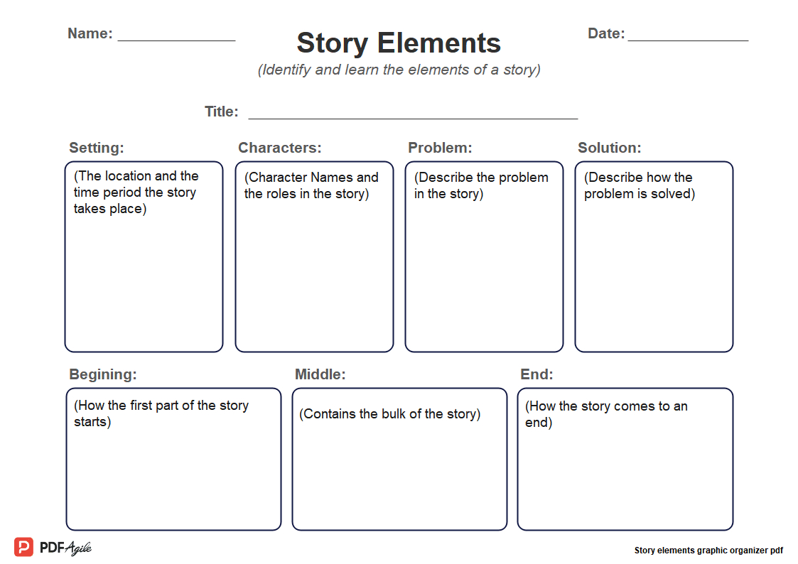 Story Elements Graphic Organizer Pdf | Pdf Agile with Story Elements Graphic Organizer Free Printable