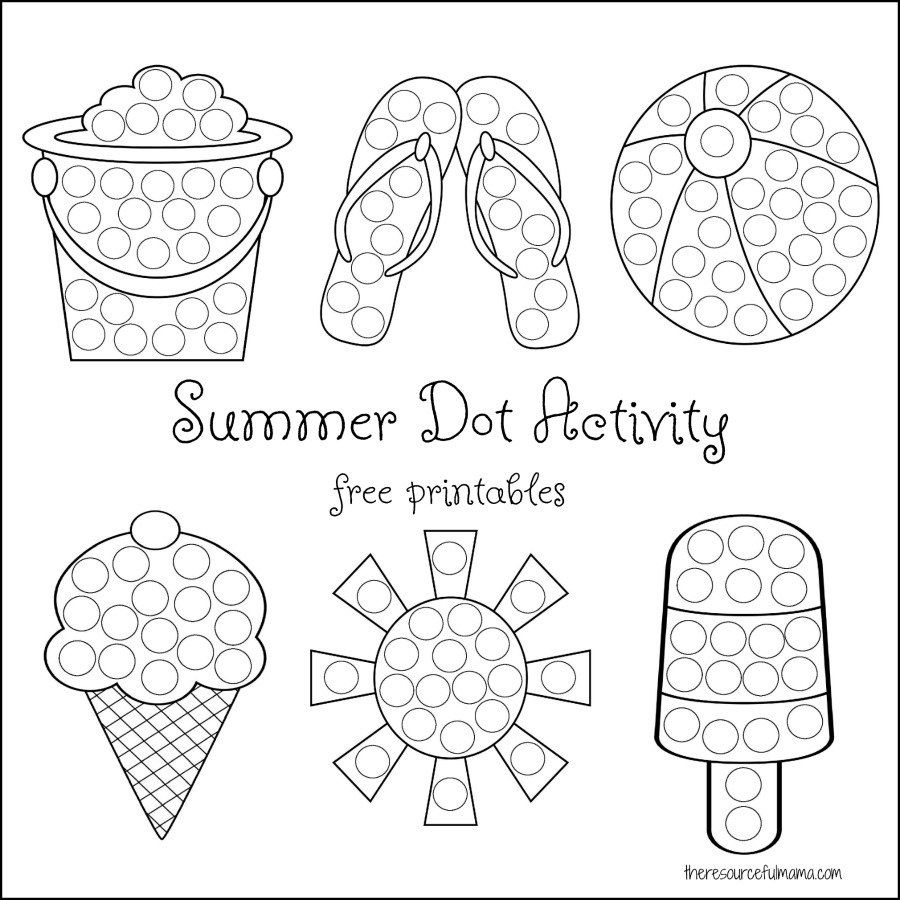 Summer Dot Activity {Free Printables} - The Resourceful Mama within Do A Dot Printables Free