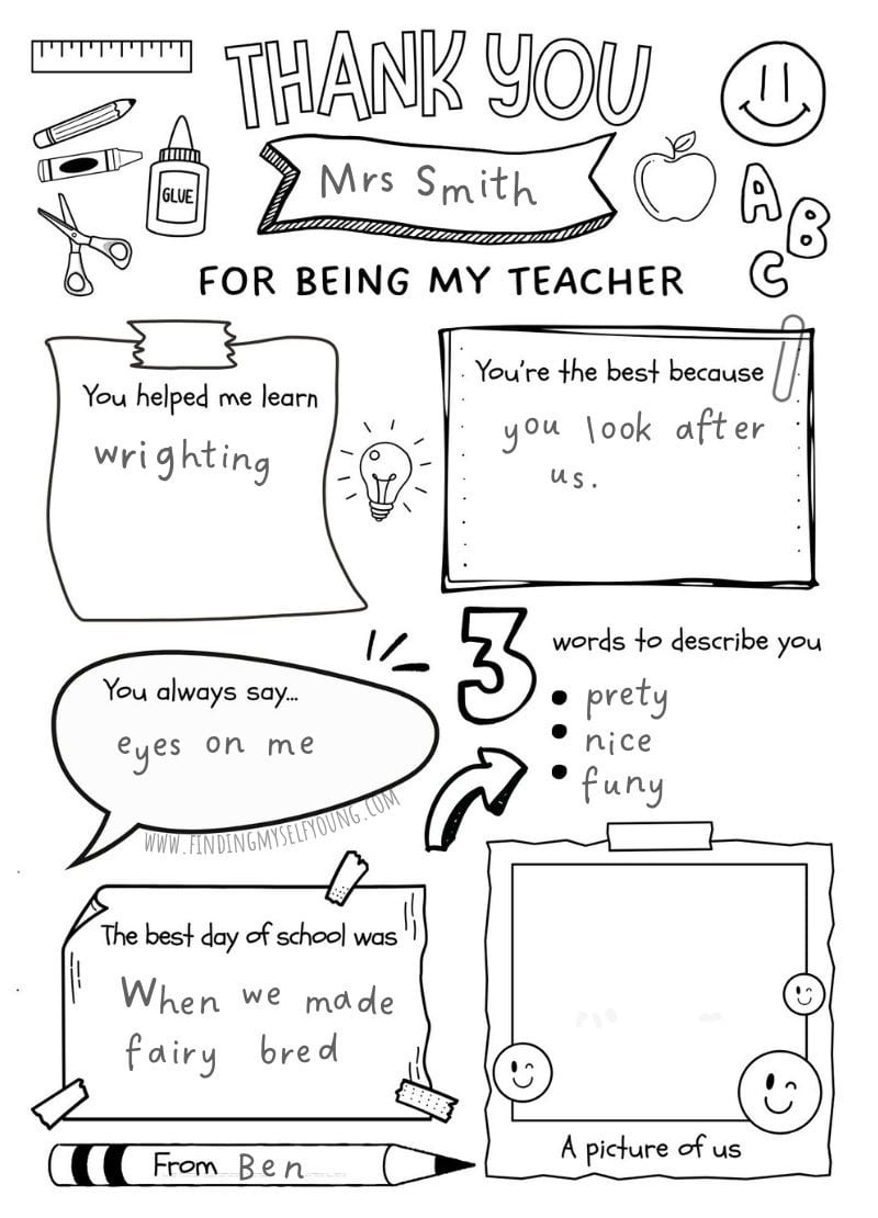 Thank You Teacher Appreciation Free Printable Pdf | Finding Myself inside Thank You Teacher Printable Free