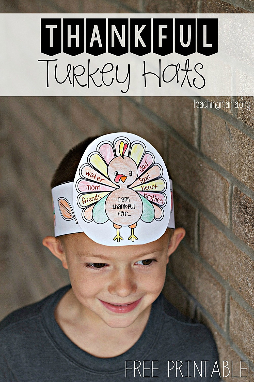 Thankful Turkey Hats with regard to Turkey Hat Craft Free Printable