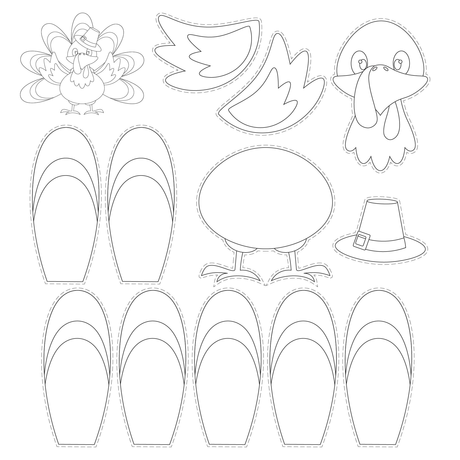 Thanksgiving Cut Out Printable - Printable Party Favors within Cut Out Printable Thanksgiving Crafts