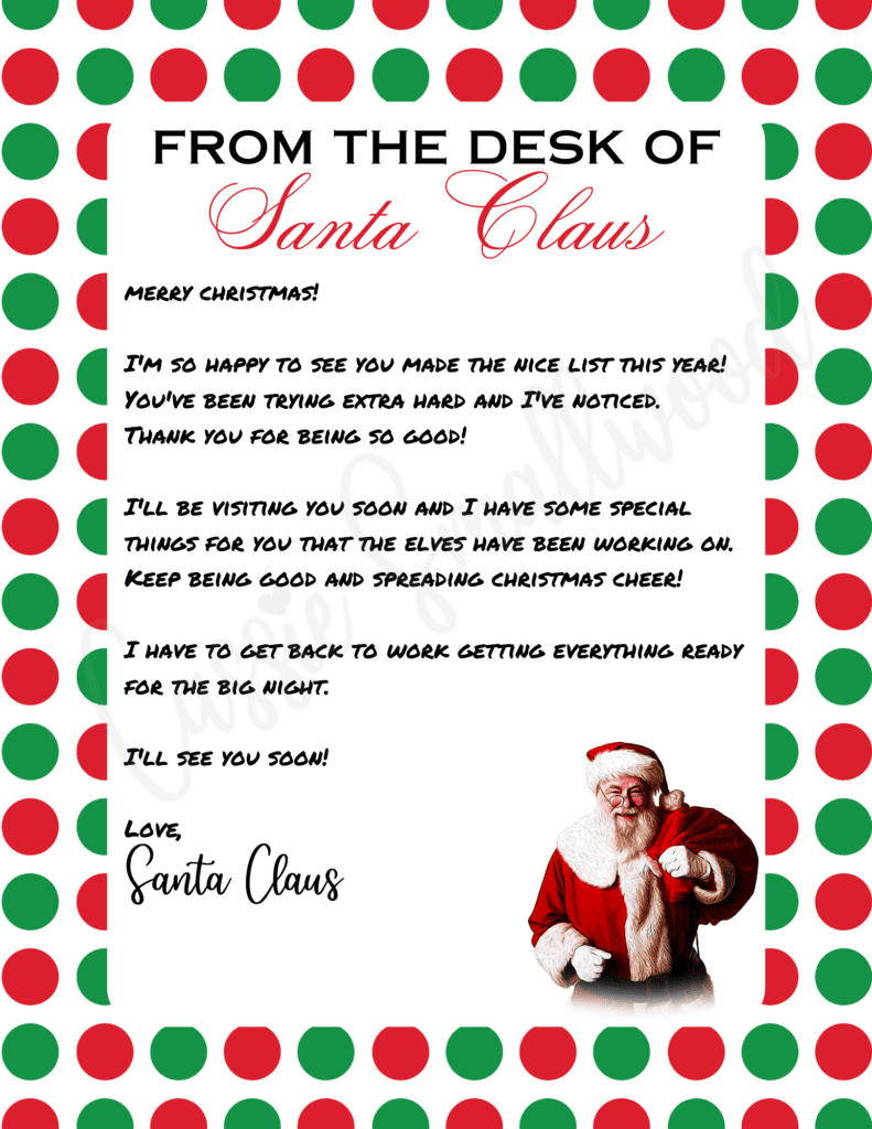 The Cutest Letters From Santa - Cassie Smallwood pertaining to Santa Claus Letters Free Printable