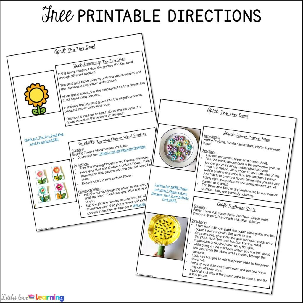 The Tiny Seed Activities For Preschool And Kinder + Freebie with regard to The Tiny Seed Free Printables