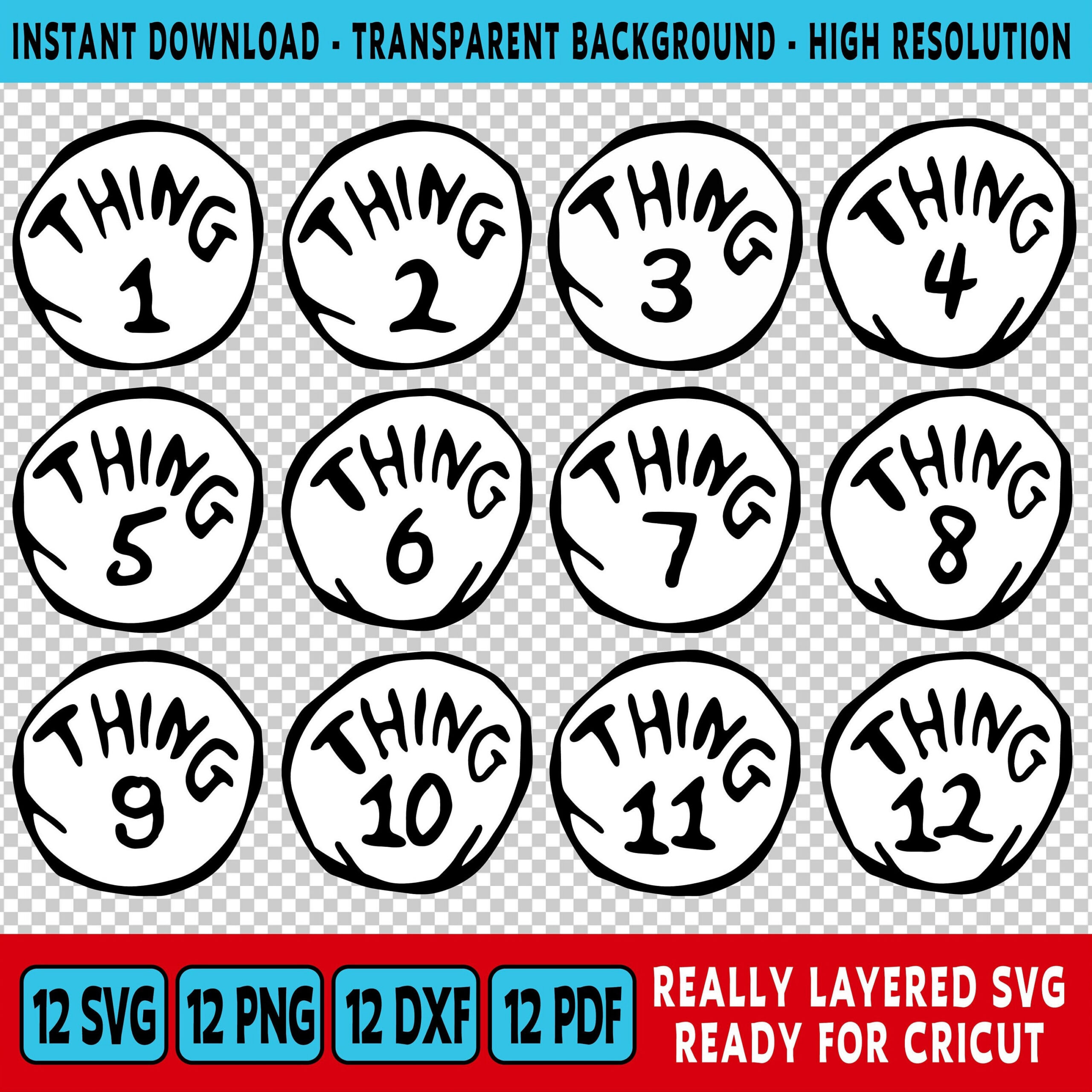 Thing 1 Thing 2 Printable - Etsy with regard to Thing 1 and Thing 2 Printable Circles Free