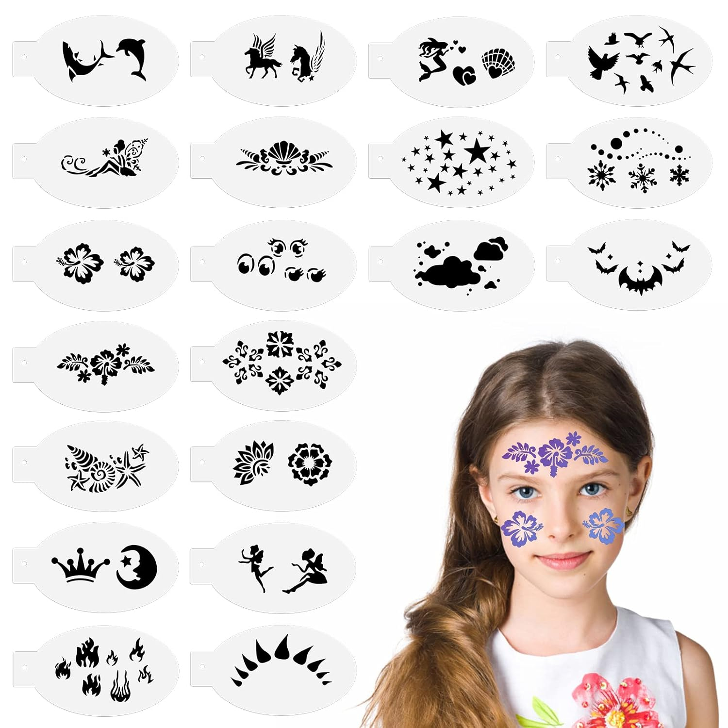 Thinp Reusable Face Painting Stencils - 20 Piece Set For India | Ubuy pertaining to Free Printable Face Painting Stencils