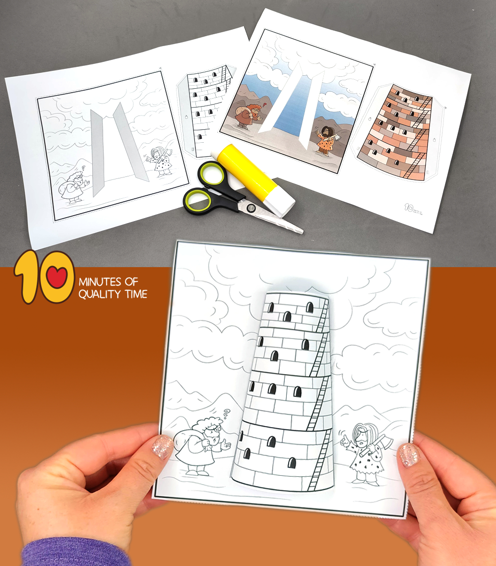 Tower Of Babel - 3D Bible Craft – 10 Minutes Of Quality Time intended for Tower Of Babel Craft Printable