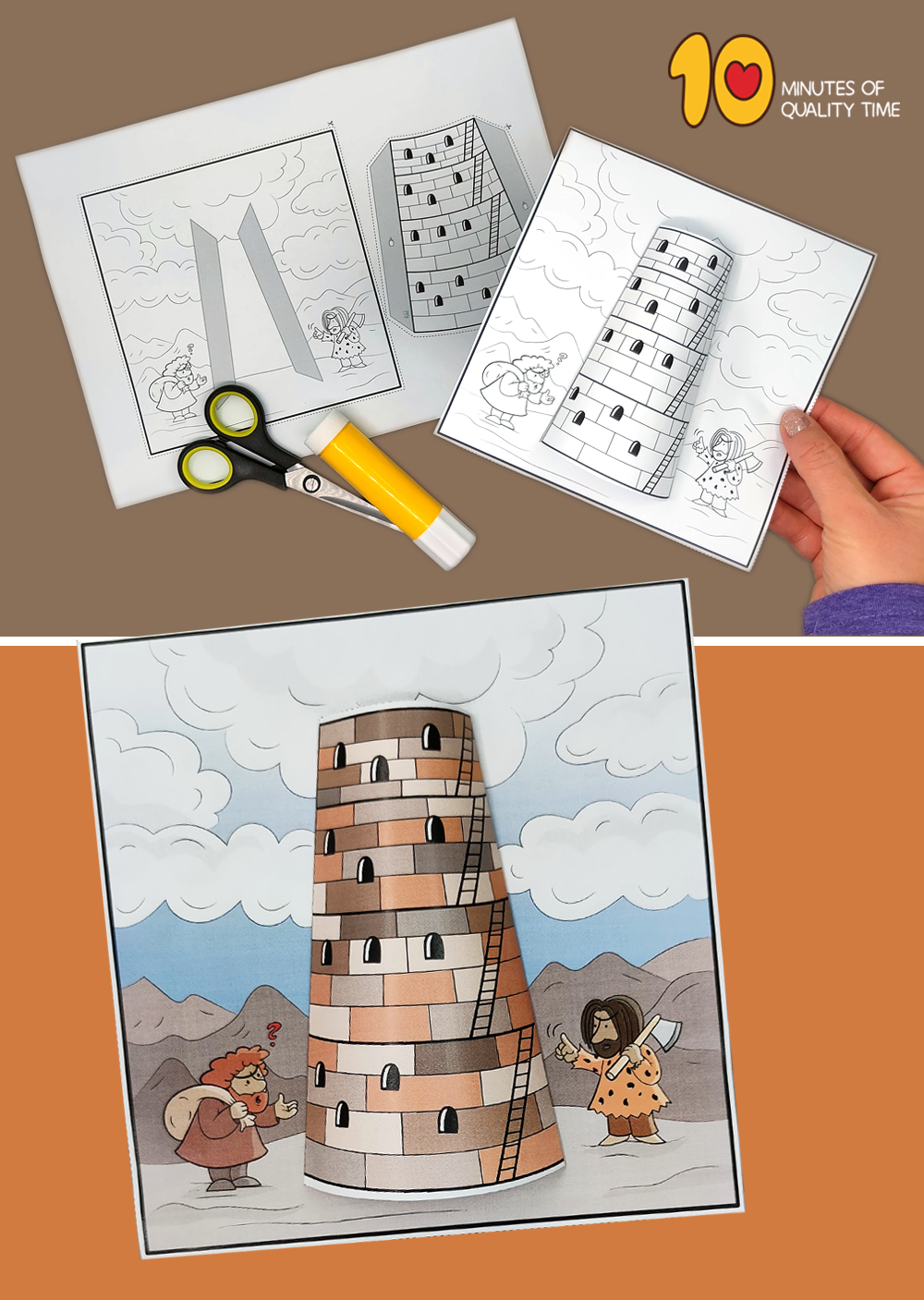 Tower Of Babel - 3D Bible Craft – 10 Minutes Of Quality Time with regard to Tower of Babel Craft Printable