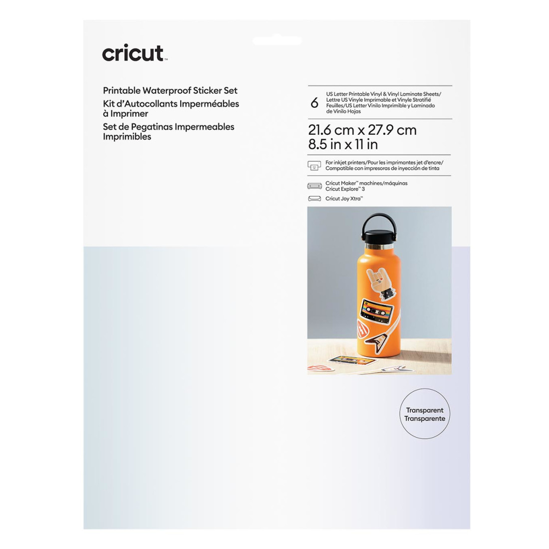 Transparent Cricut Waterproof Sticker Set - 6 Sheets for Is Cricut Printable Vinyl Waterproof