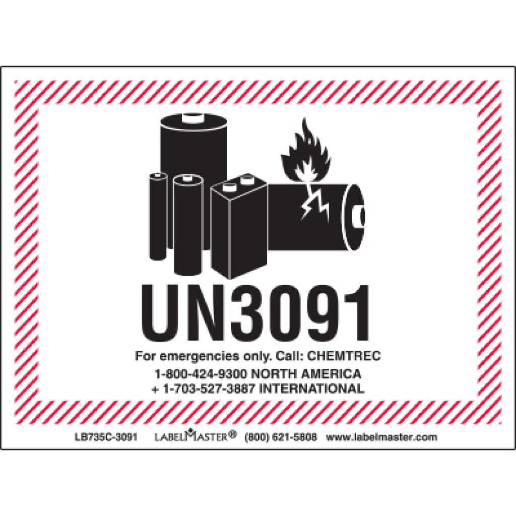 Un3091 Lithium Batteries Labels inside Ups Lithium Battery Label Printable