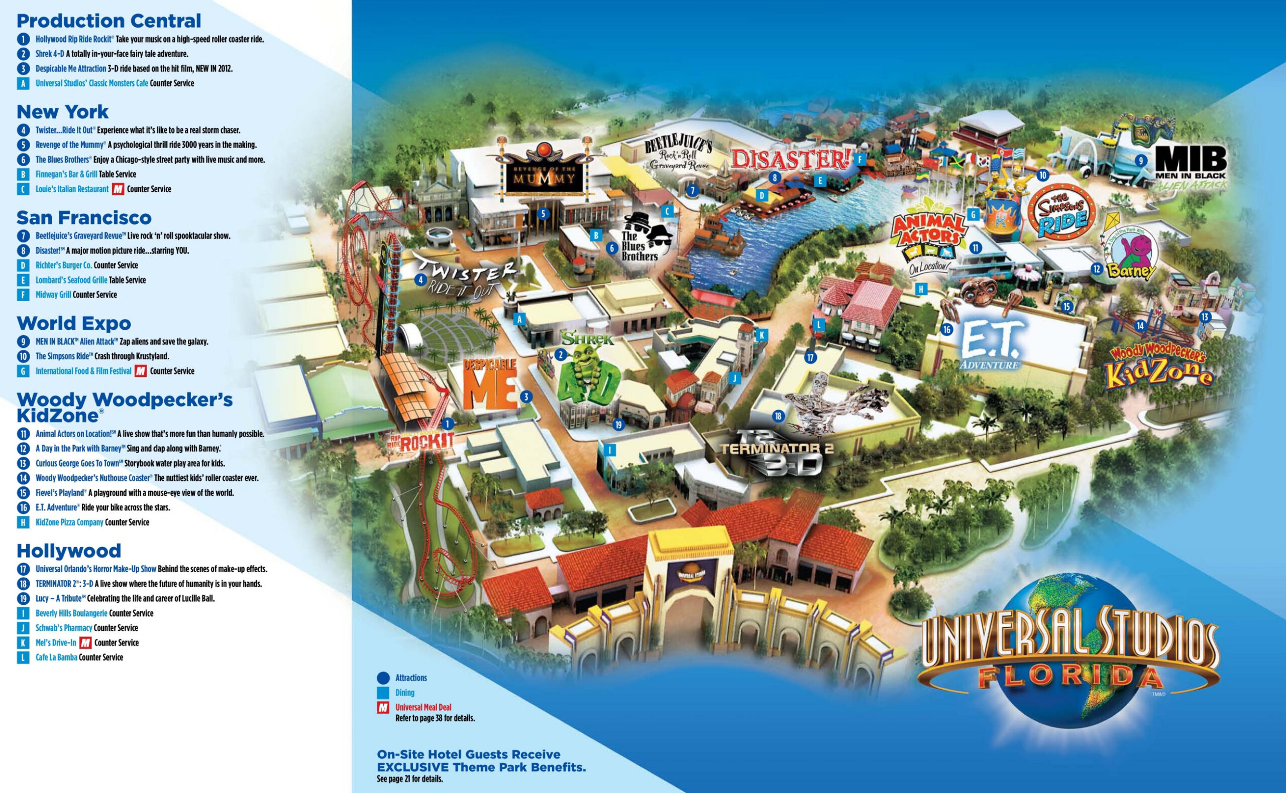 Universal Studios Florida Map - Orlando - Ontheworldmap with Universal Studios Orlando Printable Map