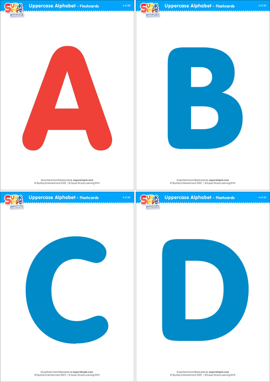 Uppercase Alphabet Flashcards - Super Simple with Abc Flash Cards Free Printable