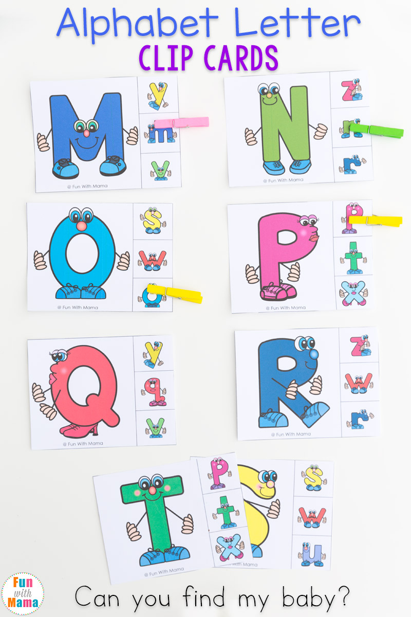 Uppercase And Lowercase Letter Matching Clip Cards - Fun With Mama pertaining to Free Printable Upper And Lowercase Letters Alphabet
