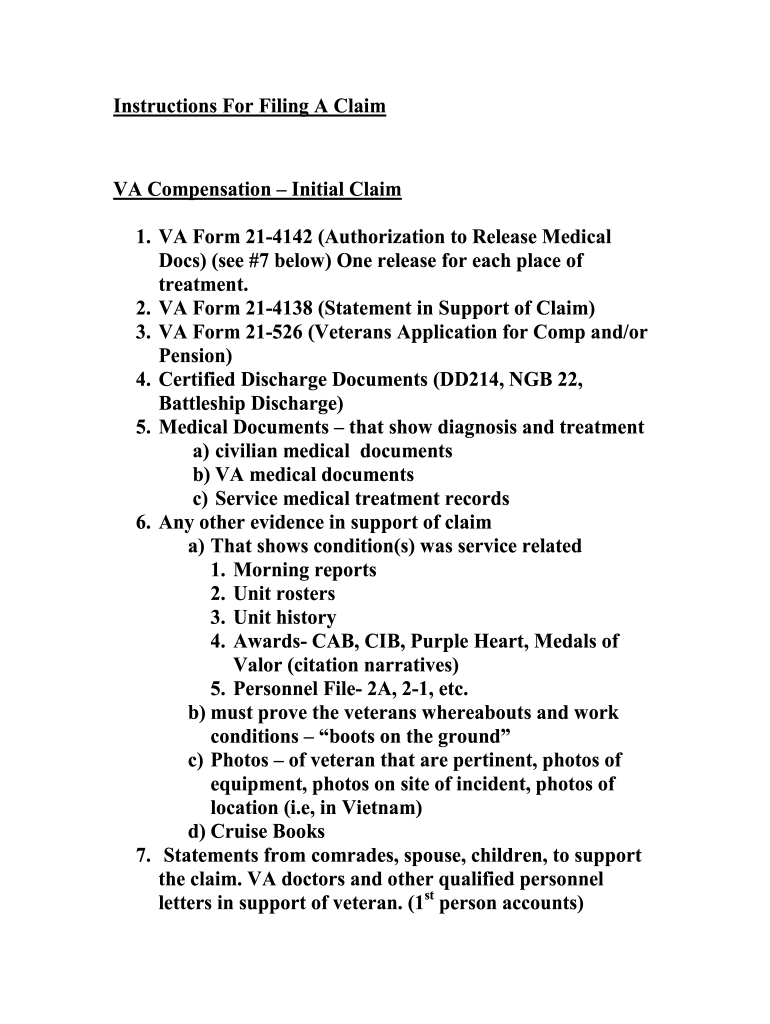 Va Form: Fill Out & Sign Online | Dochub with Va Form 21 4138 Printable