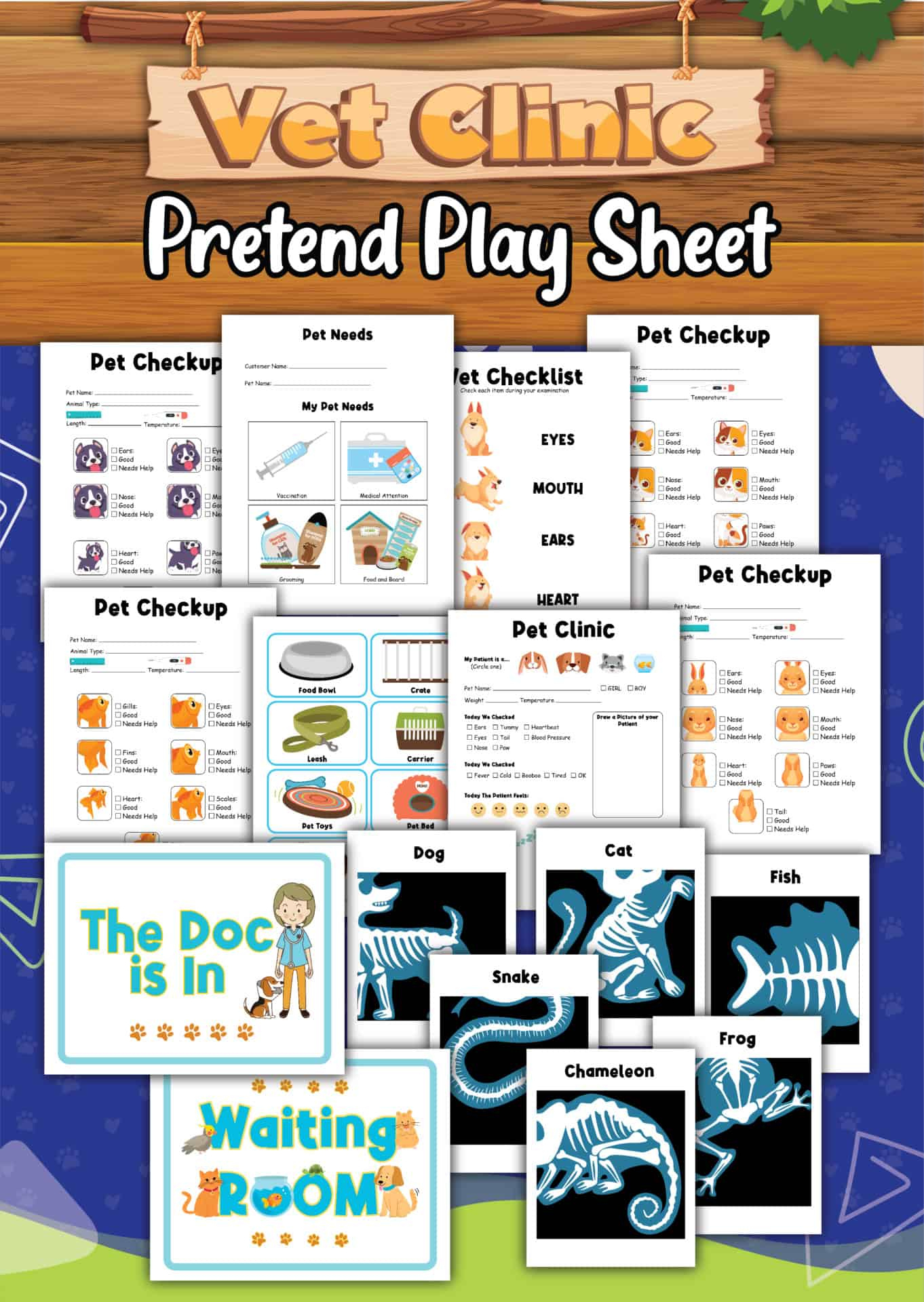 Vet Pretend Play Activities | Free Printable in Vet Clinic Dramatic Play Free Printables