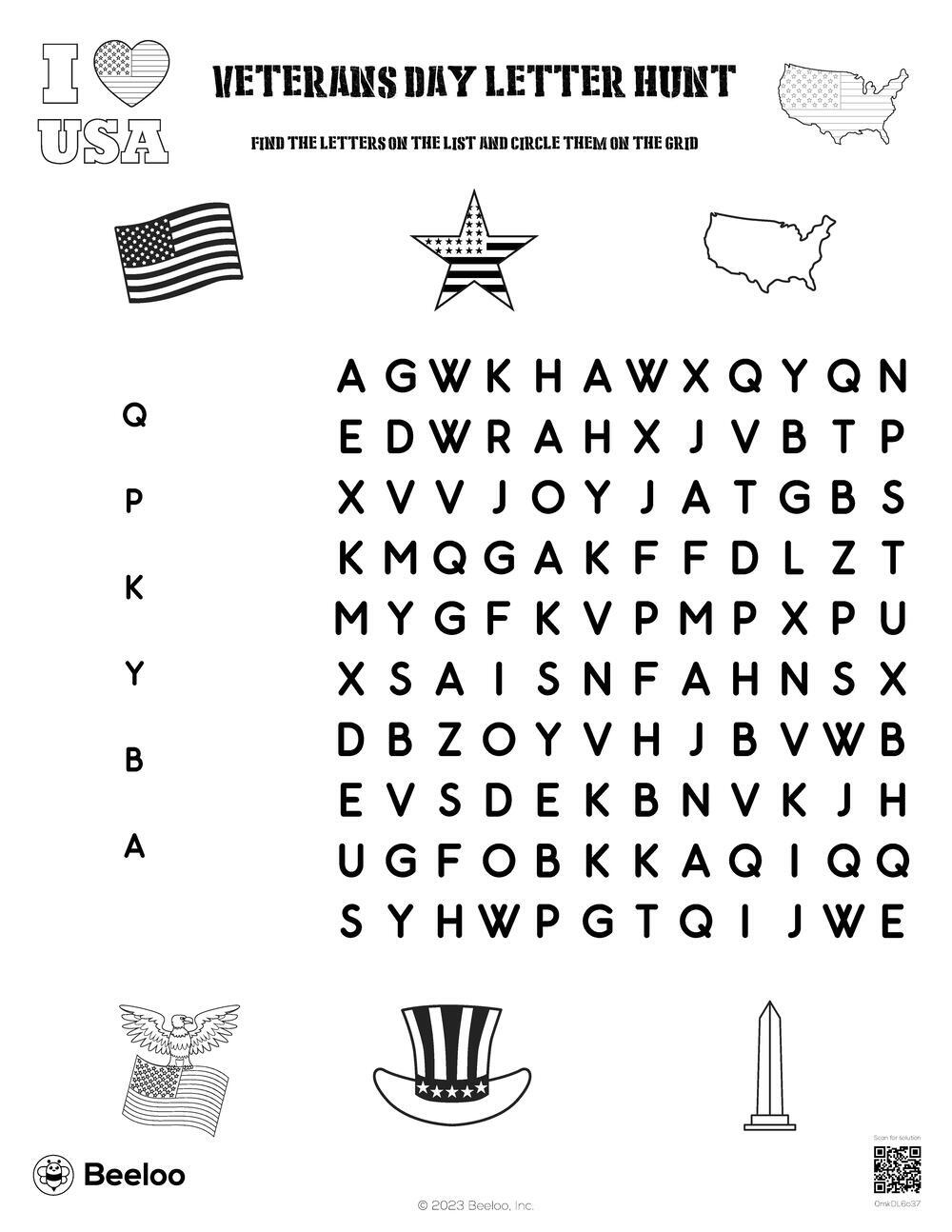 Veterans Day-Themed Word Searches • Beeloo Printable Crafts And inside Veterans Day Word Search Free Printable