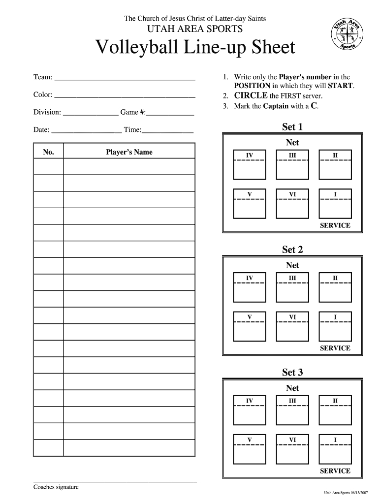 Volleyball Lineup Sheet: Fill Out & Sign Online | Dochub within Free Printable Volleyball Lineup Sheets