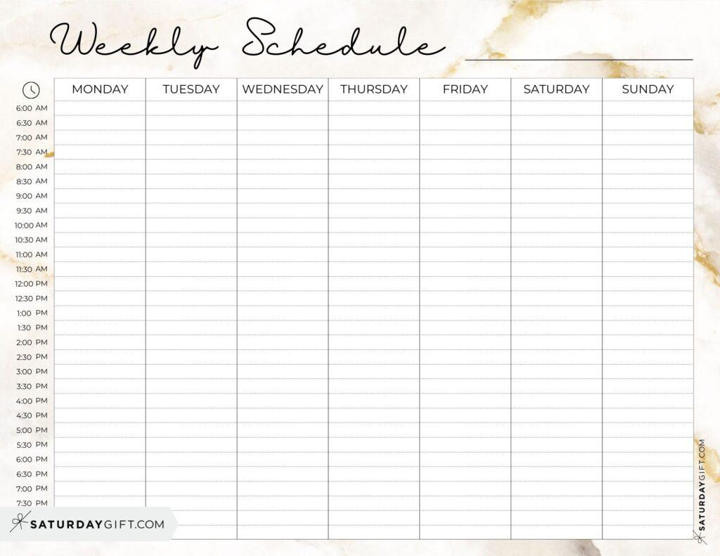 Weekly Planner Printable - 39 Cute Free Weekly Calendar Templates in Weekly Planner By Hour Printable