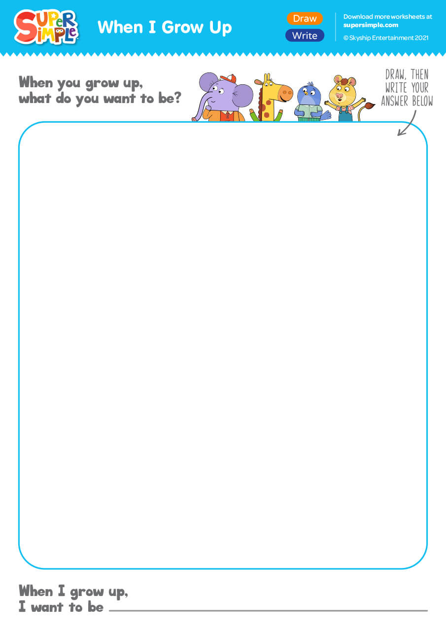 When I Grow Up - Draw & Write - Super Simple with When I Grow Up Template Printable Free