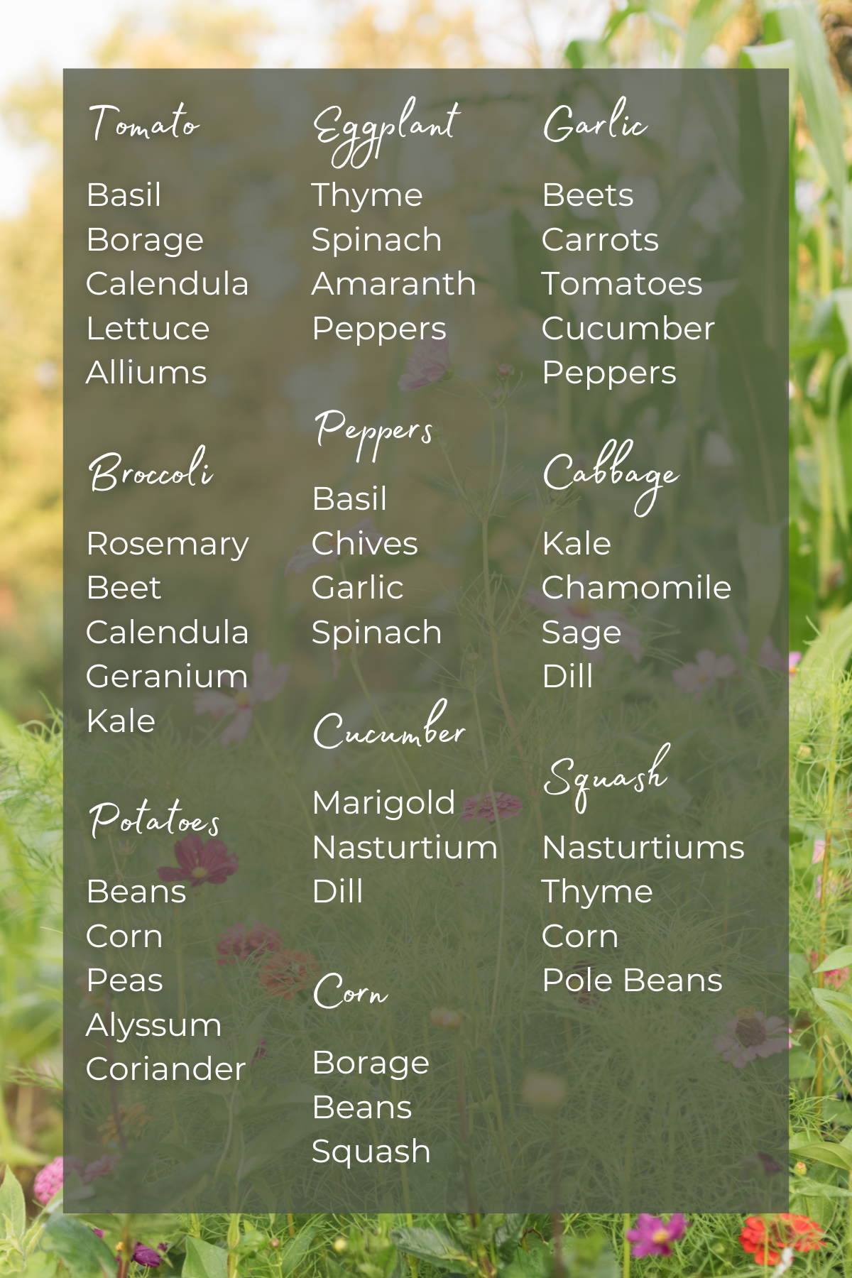 Your Companion Planting Chart For A Healthier, Happier Garden regarding Vegetable Companion Planting Chart Printable