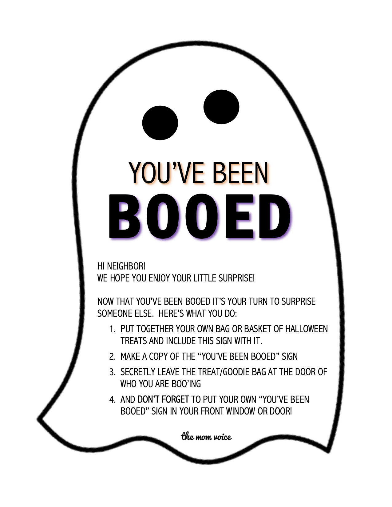 You&amp;#039;Ve Been Booed Free Download | The Mom Voice in You Ve Been Booed Sign Printable