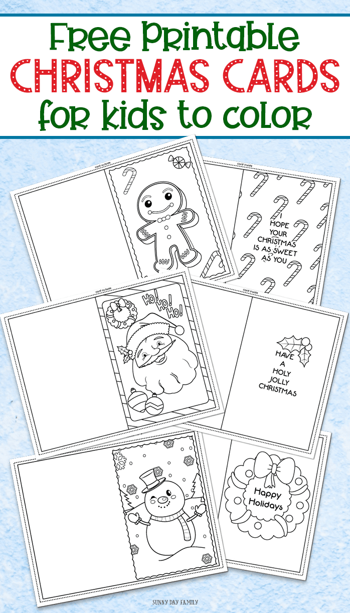 3 Free Printable Christmas Cards For Kids To Color | Sunny Day Family with regard to Printable Christmas Cards For Kids To Color