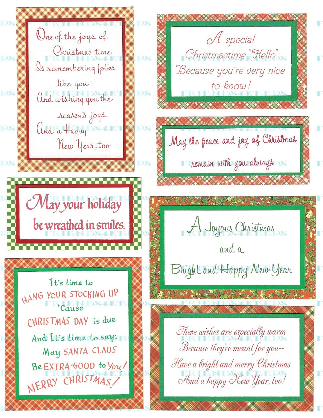 40 Printable Christmas Greetings / Verses From Vintage Xmas Cards pertaining to Free Printable Christmas Card Sentiments