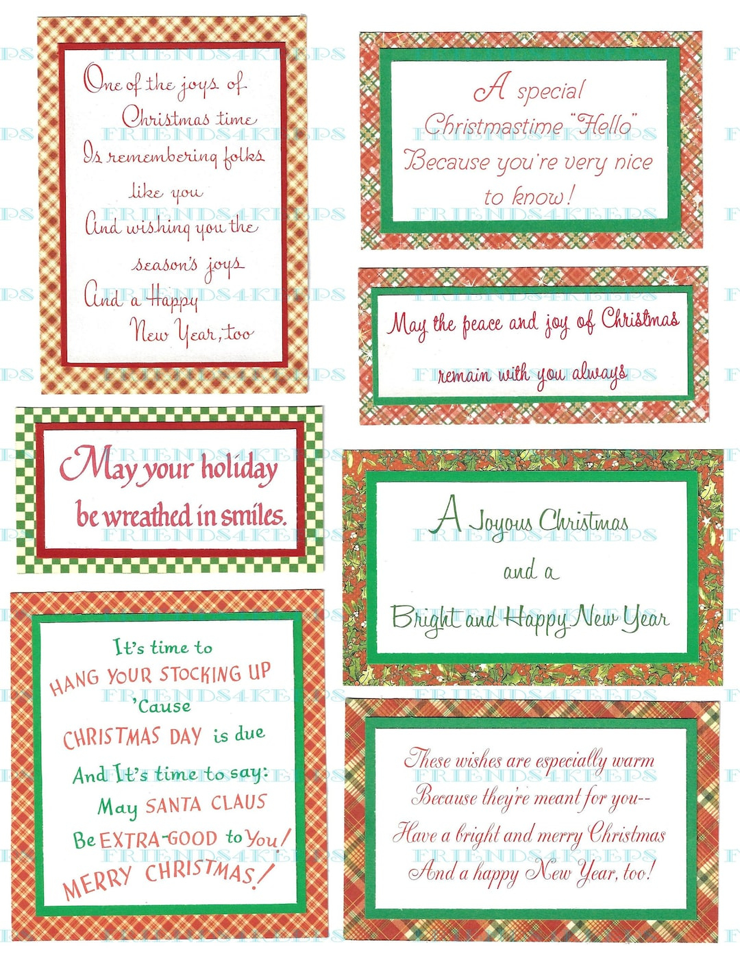 40 Printable Christmas Greetings / Verses From Vintage Xmas Cards with Free Printable Christmas Card Verses