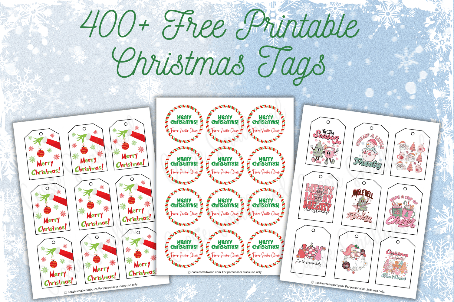 400+ Cutest Printable Christmas Tags (Free Pdf) - Cassie Smallwood for Christmas Tags Printable Free Download